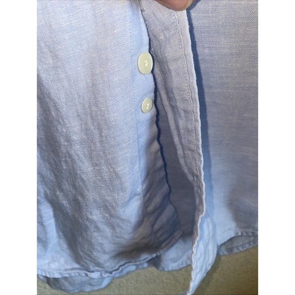 Brooks Brothers 346 Shirt Men Blue 100% Linen Button Down Long Sleeve M Luxury - Picture 6 of 9